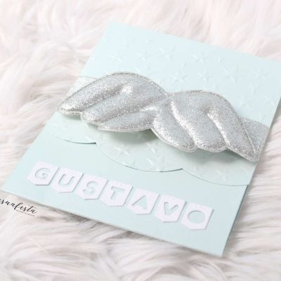 Convite asas de anjo menino