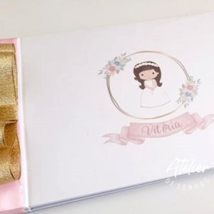 Livro de Mensagens de Batizado para Menina Personalizado | Atelier de Sonhos