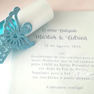 Convite Rolinho - Anjo | Batizado