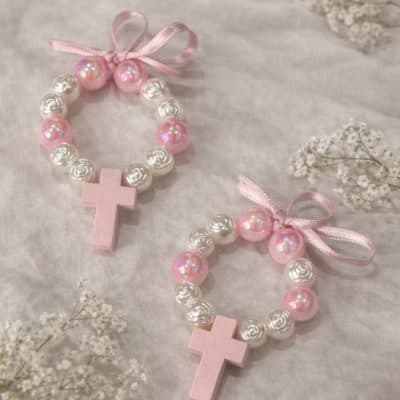 Mini Dezena Personalizada com Cruz – Lembrança de Batizado | Atelier de Sonhos