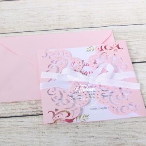 Convite Rosa Floral | Casamento