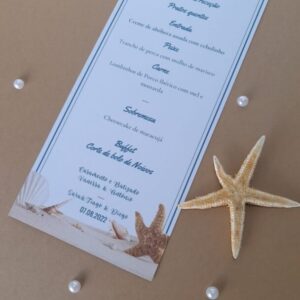 Ementa Tema Mar | Casamento