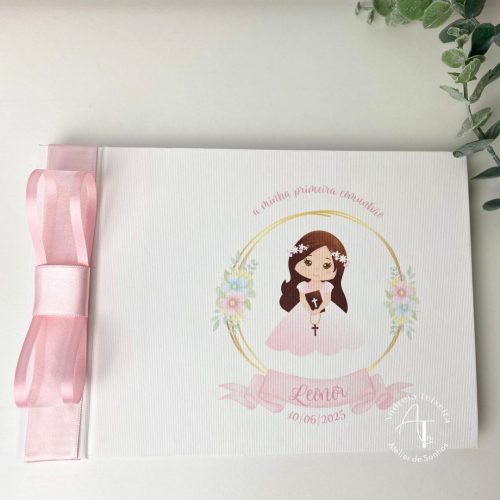 Papelaria e Artigos de Festa 19 Livro de Mensagens de Batizado Leonor | Atelier de Sonhos