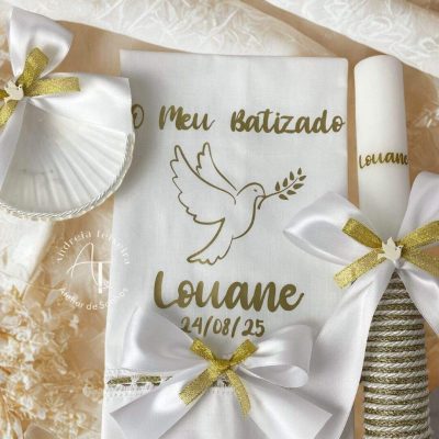 conjunto de batismo personalizado