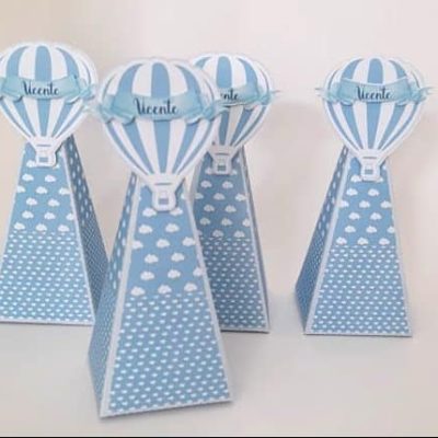 Caixinha Lembrança com Balão de Ar Quente – Personalizada com Nome | Aniversário