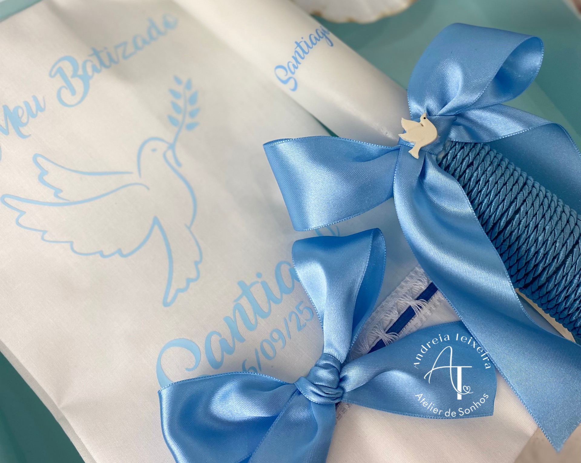 Conjunto de Batismo Herança com Pomba 2 Conjunto de Batismo Herança com Pomba - Image 2