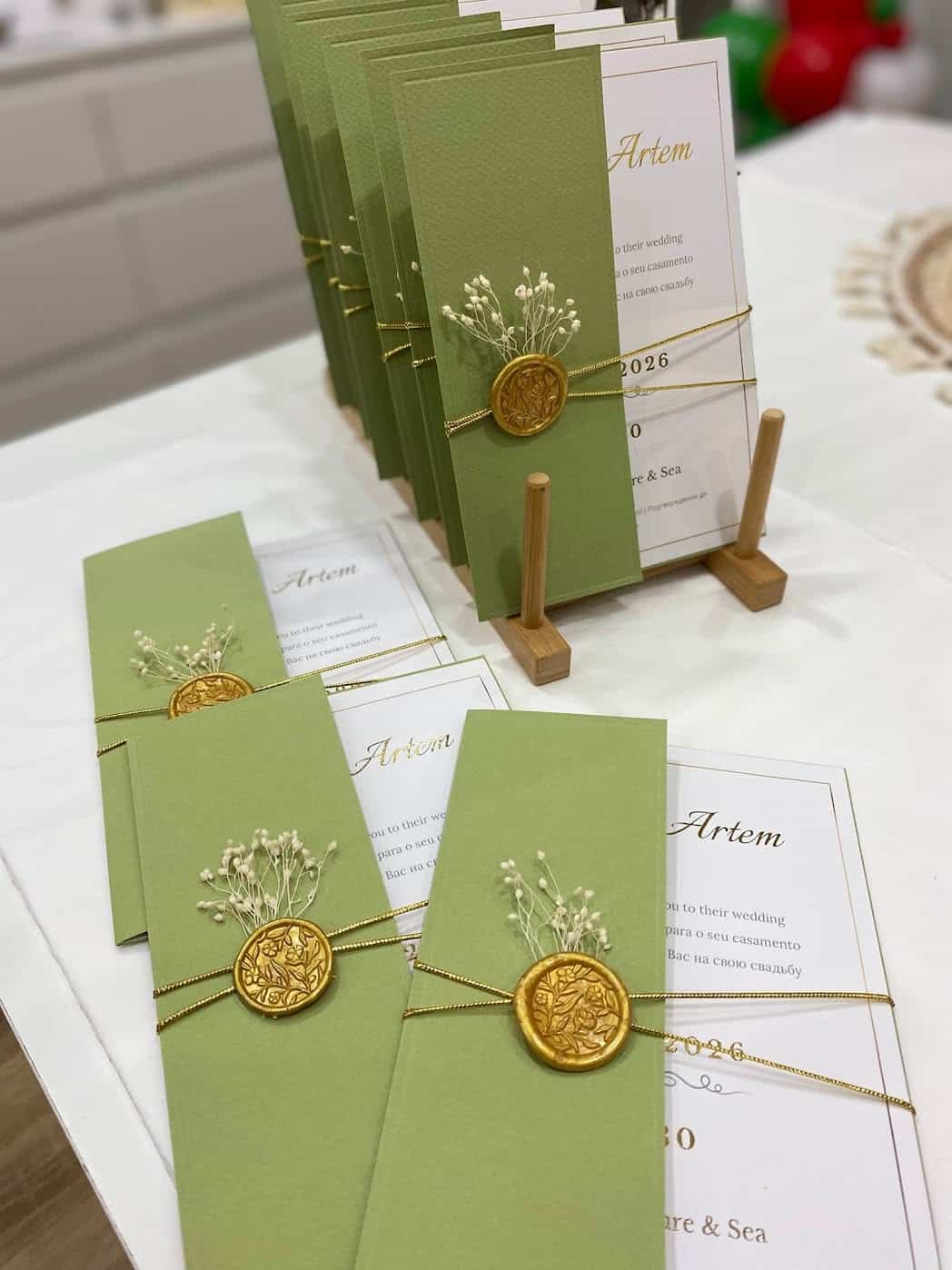 Convite de Casamento Meia Aba com Flores Preservadas 1 Convite de Casamento Meia Aba com Flores Preservadas