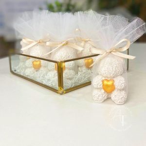 Ursinho de Gesso Perfumado | Lembrança de Batizado, Chá de Bebé ou Aniversário